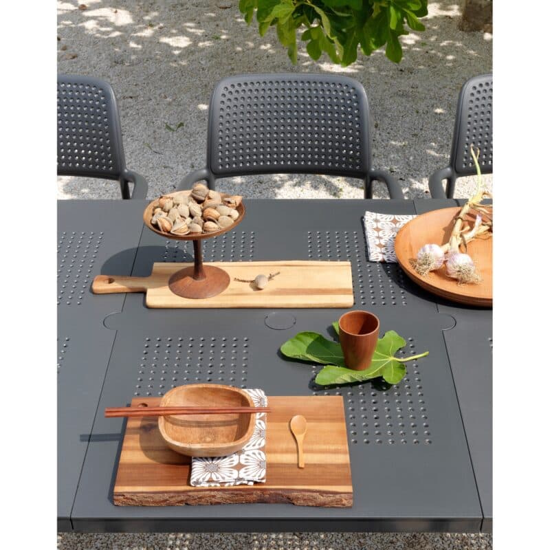 NARDI "Bora" Stapelstuhl, Gestell und Sitzfläche Kunststoff anthrazit