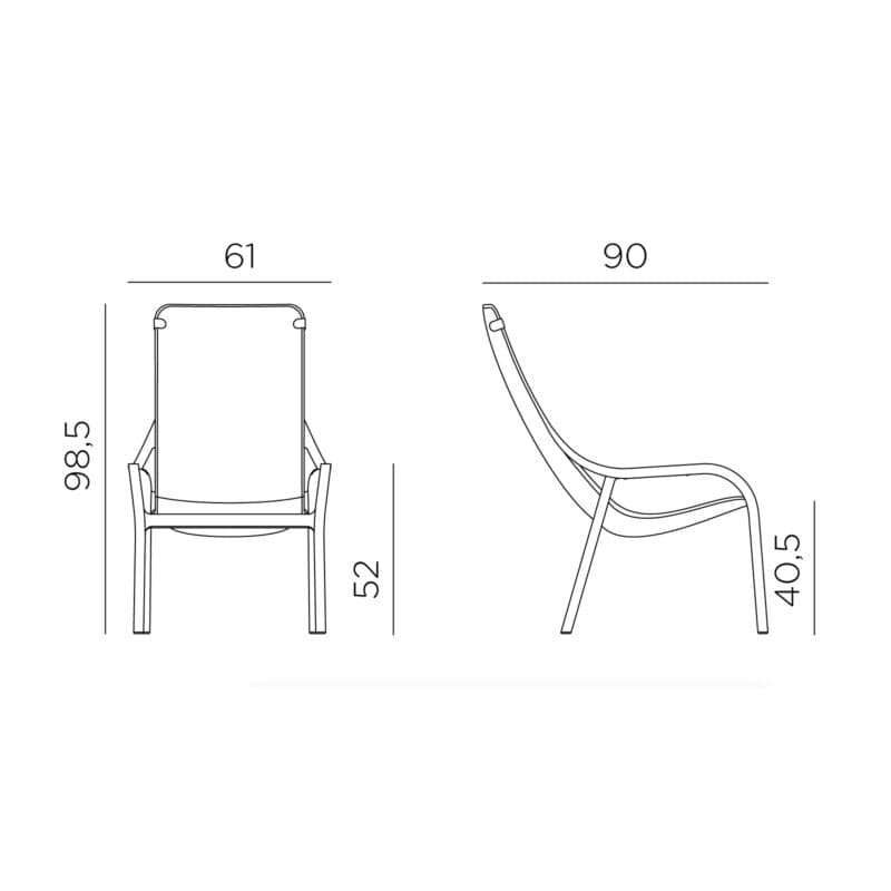 NARDI "Net" Loungesessel, Maßangaben