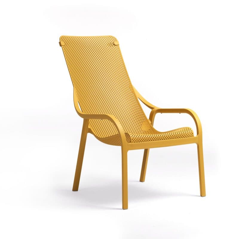 NARDI "Net" Loungesessel, Gestell und Sitzfläche Kunststoff senf