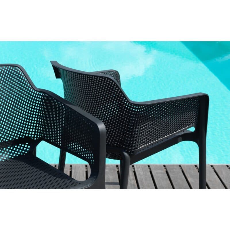 NARDI "Net" Stapelstuhl, Gestell und Sitzfläche Kunststoff anthrazit