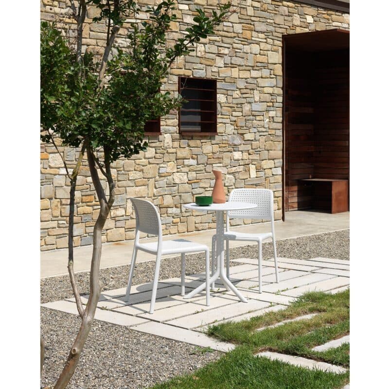 NARDI "Bora Bistrot" Stapelstuhl, Gestell und Sitzfläche Kunststoff weiß