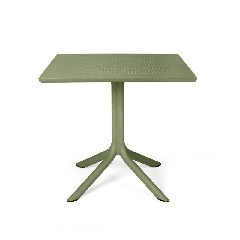 NARDI "Clip" Bistrotisch, Gestell und Tischplatte Kunststoff agave, 80x80 cm