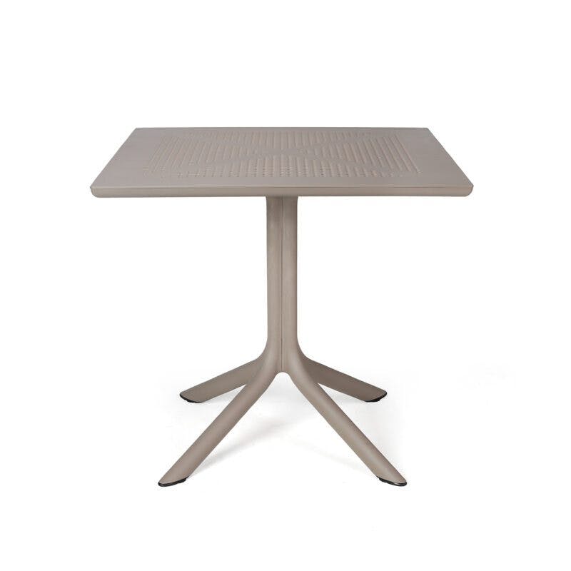 NARDI "Clip" Bistrotisch, Gestell und Tischplatte Kunststoff taupe, 80x80 cm