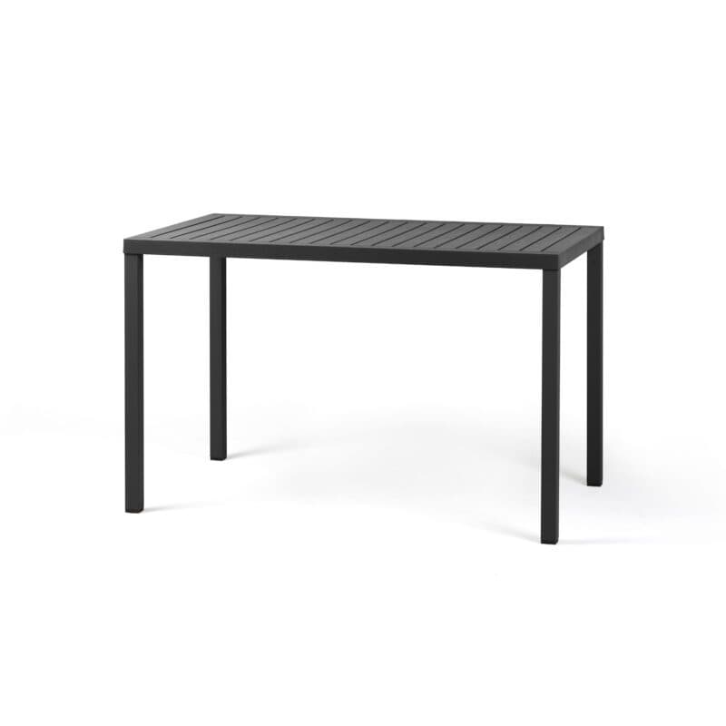 NARDI "Cube" Gartentisch 120x70 cm, Gestell Aluminium anthrazit, Tischplatte Kunststoff anthrazit