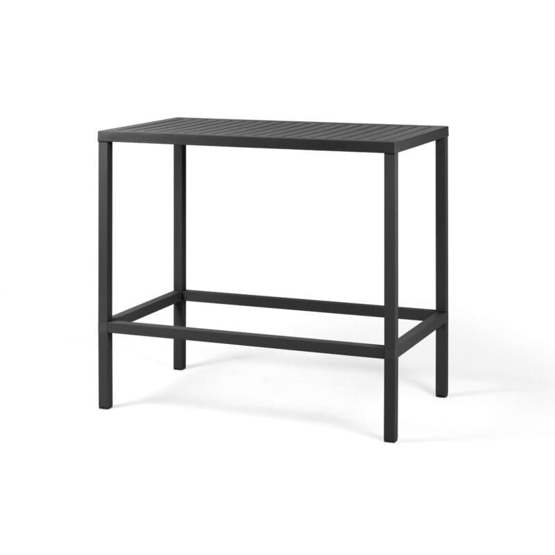 NARDI "Cube High" Bartisch 120x70 cm, Gestell Aluminium anthrazit, Tischplatte Kunststoff anthrazit