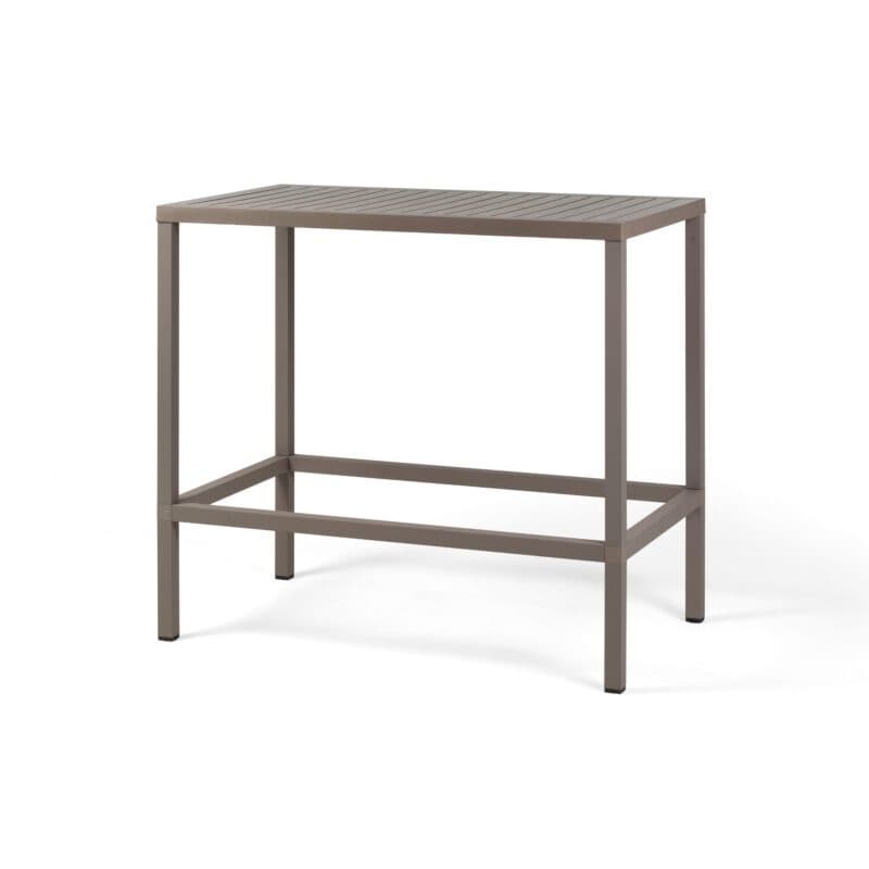 NARDI "Cube High" Bartisch 120x70 cm, Gestell Aluminium taupe, Tischplatte Kunststoff taupe