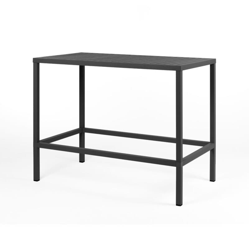 NARDI "Cube High" Bartisch 140x80 cm, Gestell Aluminium anthrazit, Tischplatte Kunststoff anthrazit