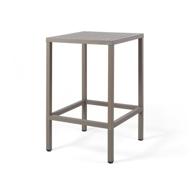 NARDI "Cube High" Bartisch 70x70 cm, Gestell Aluminium taupe, Tischplatte Kunststoff taupe