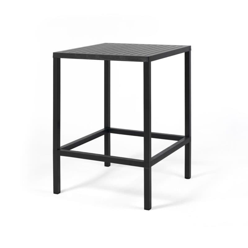 NARDI "Cube High" Bartisch 80x80 cm, Gestell Aluminium anthrazit, Tischplatte Kunststoff anthrazit