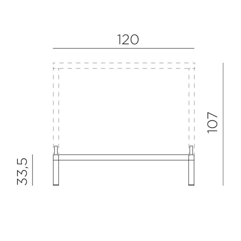NARDI "Cube High Kit" Tisch-Erhöhung für Tisch 120x70 cm, Maßangaben
