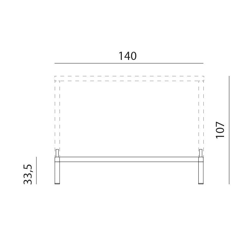 NARDI "Cube High Kit" Tisch-Erhöhung für Tisch 140x80 cm, Maßangaben