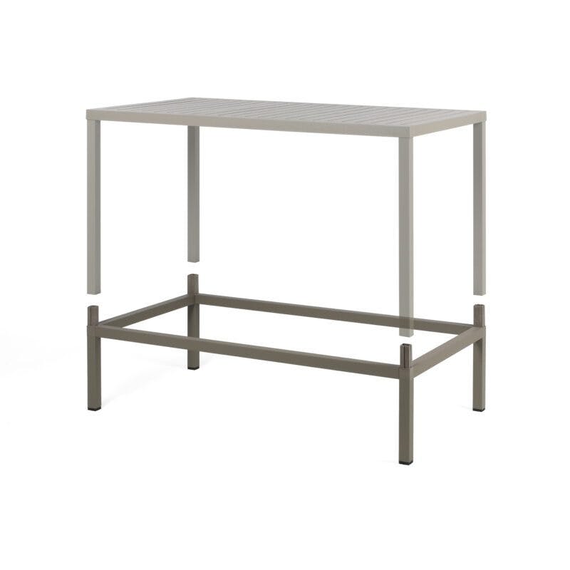NARDI "Cube High Kit" Tisch-Erhöhung für Tisch 140x80 cm, Aluminium taupe, Zusammenbau