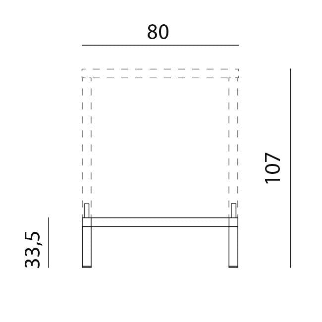 NARDI "Cube High Kit" Tisch-Erhöhung für Tisch 80x80 cm, Maßangaben