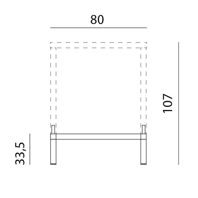 NARDI "Cube High Kit" Tisch-Erhöhung für Tisch 80x80 cm, Maßangaben