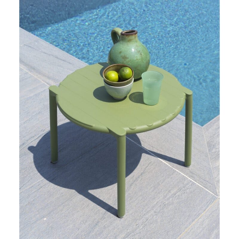 NARDI "Doga" Beistelltisch, Gestell und Tischplatte Kunststoff agave