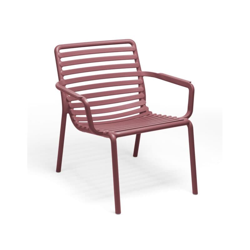 NARDI "Doga Relax" Loungesessel, Gestell und Sitzfläche Kunststoff marsala