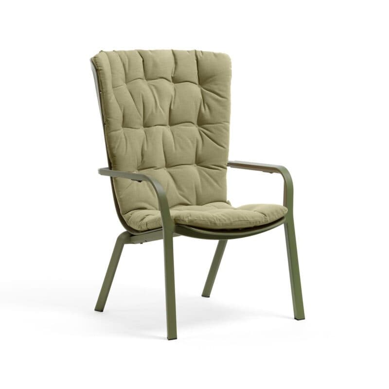 NARDI "Folio" Loungesessel, Kunststoff agave, Auflage farngrün