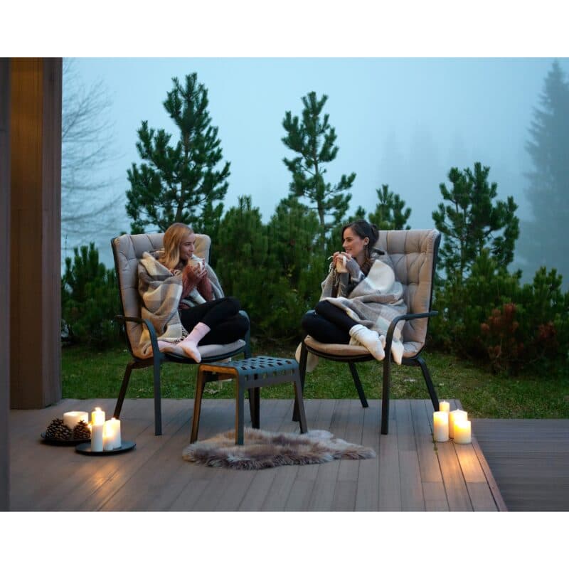 NARDI "Folio" Loungesessel, Kunststoff anthrazit mit "Poggio" Hocker