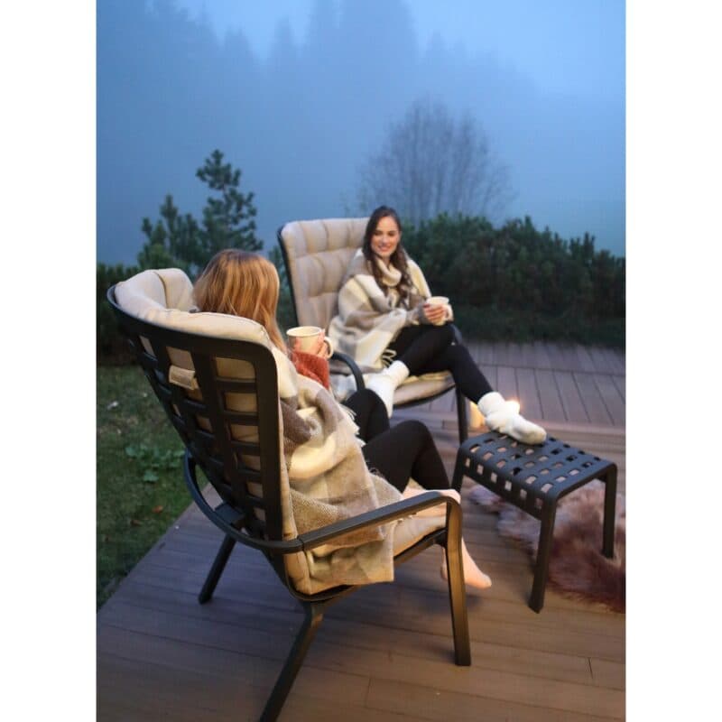 NARDI "Folio" Loungesessel, Kunststoff anthrazit mit "Poggio" Hocker