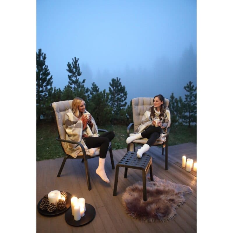 NARDI "Folio" Loungesessel, Kunststoff anthrazit mit "Poggio" Hocker