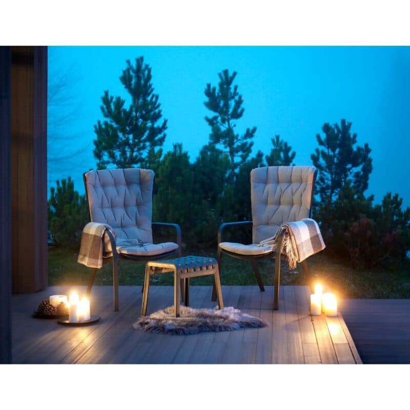 NARDI "Folio" Loungesessel, Kunststoff anthrazit mit "Poggio" Hocker