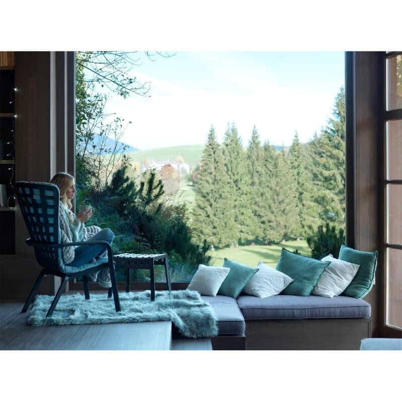 NARDI "Folio" Loungesessel, Kunststoff anthrazit mit "Poggio" Hocker