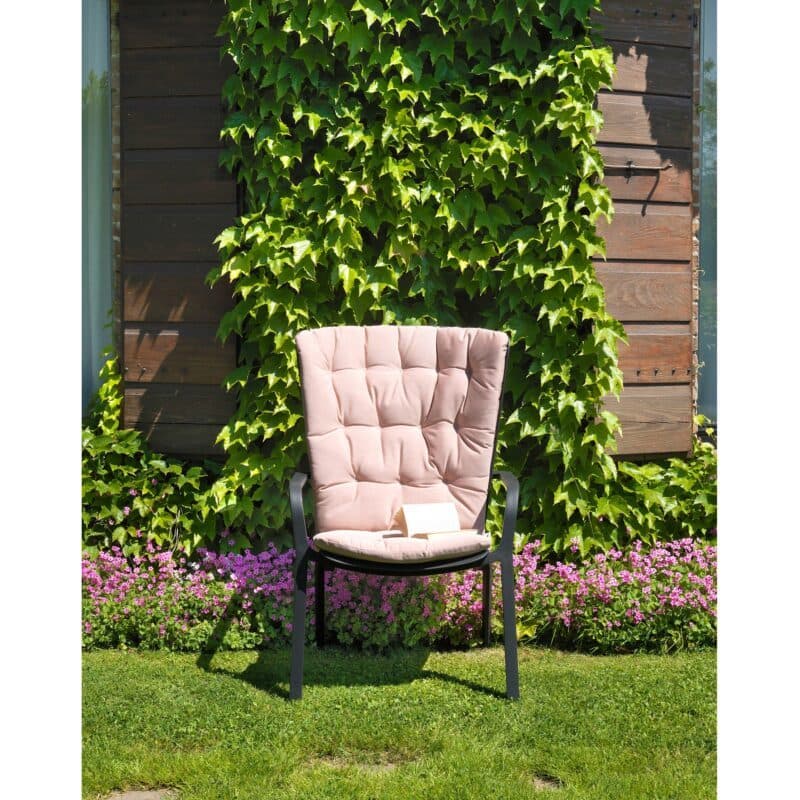 NARDI "Folio" Loungesessel, Kunststoff anthrazit mit Auflage rosenquarz