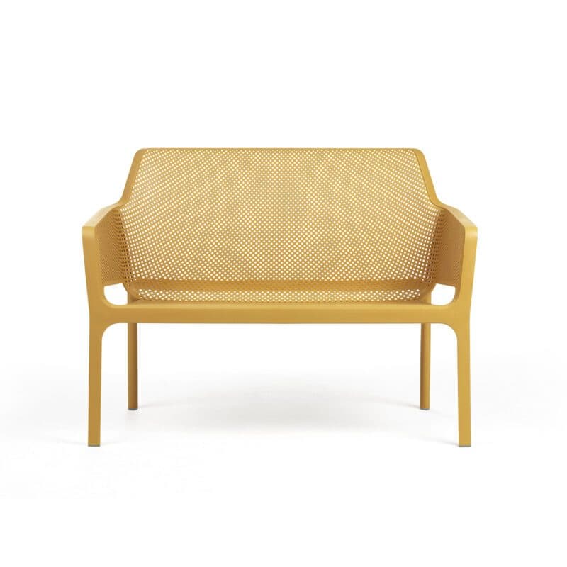 NARDI "Net" Loungebank, Gestell und Sitzfläche Kunststoff senf