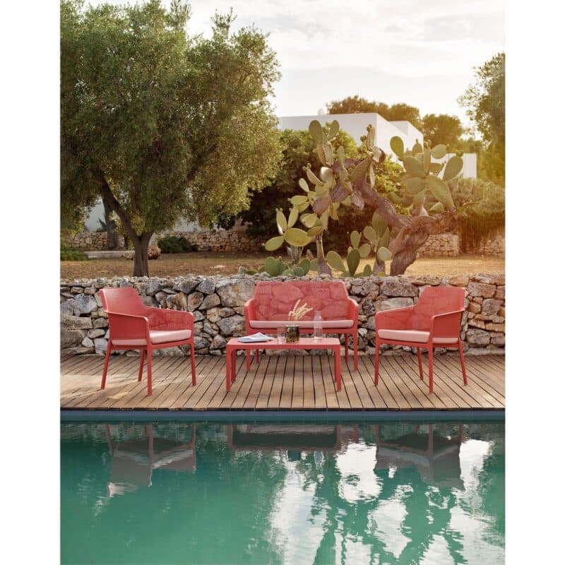 NARDI "Net" Loungegruppe, Kunststoff koralle