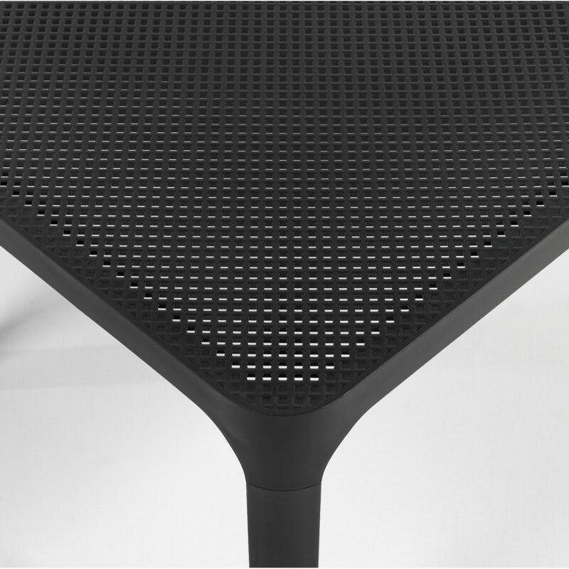 NARDI "Net" Loungetisch 100x60 cm, Gestell und Tischplatte Kunststoff anthrazit, Detail Tischplatte