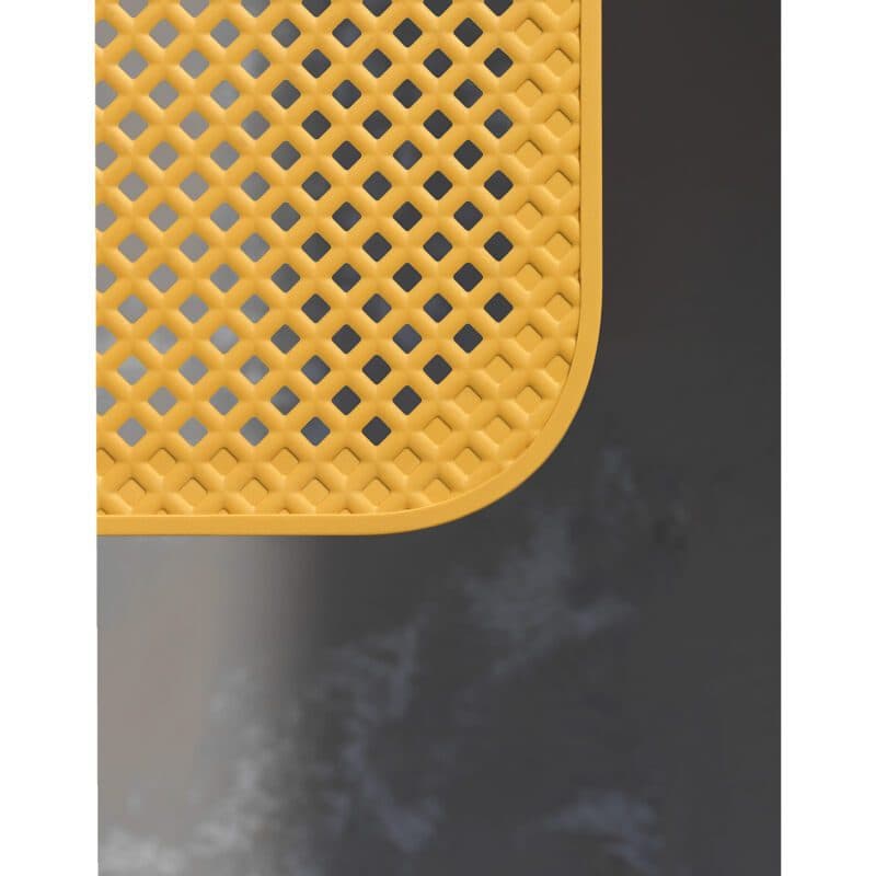 NARDI "Net" Loungetisch 100x60 cm, Gestell und Tischplatte Kunststoff senf, Detail Tischplatte