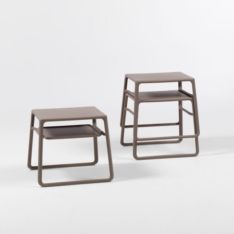 NARDI "Pop" Beistelltisch mit abnehmbarem Tablett, Kunststoff taupe