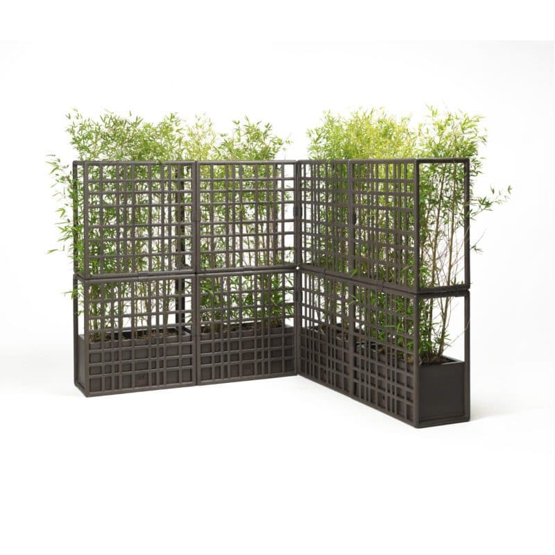 NARDI "Sipario" Pflanzengefäße mit Rankhilfe, regenerierter Kunststoff terra