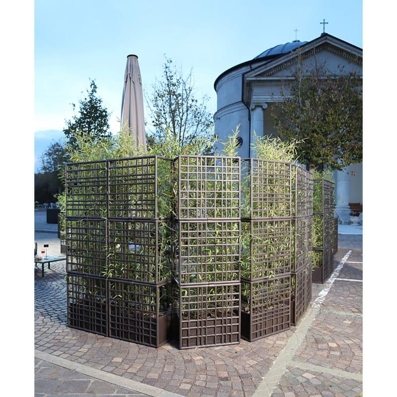 NARDI "Sipario" Pflanzengefäße mit Rankhilfe, regenerierter Kunststoff terra