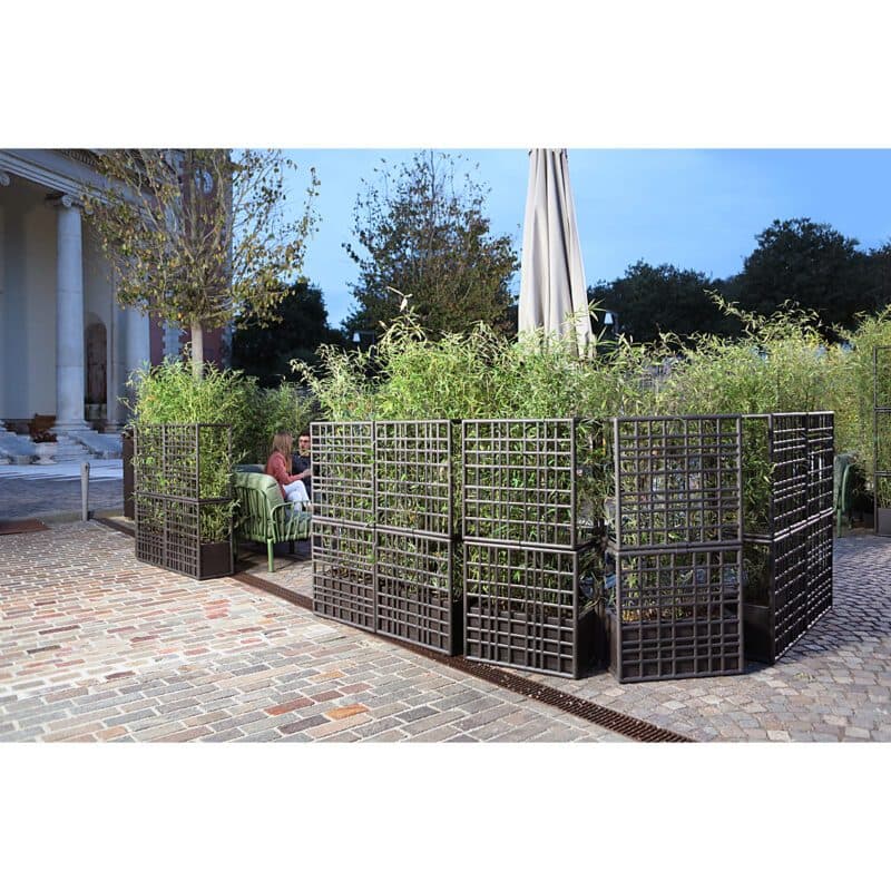 NARDI "Sipario" Pflanzengefäße mit Rankhilfe, regenerierter Kunststoff terra