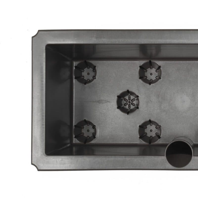 NARDI "Sipario" Pflanzengefäß mit Rankhilfe, regenerierter Kunststoff terra, Detail Pflanzkübel