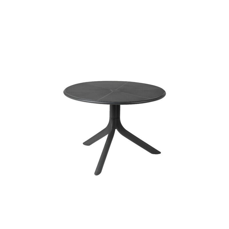 NARDI "Spritz" Bistrotisch, Gestell und Tischplatte Kunststoff anthrazit, Ø 60,5 cm, montiert auf H 40 cm