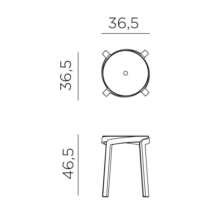 NARDI "Stack" Hocker, Maßangaben