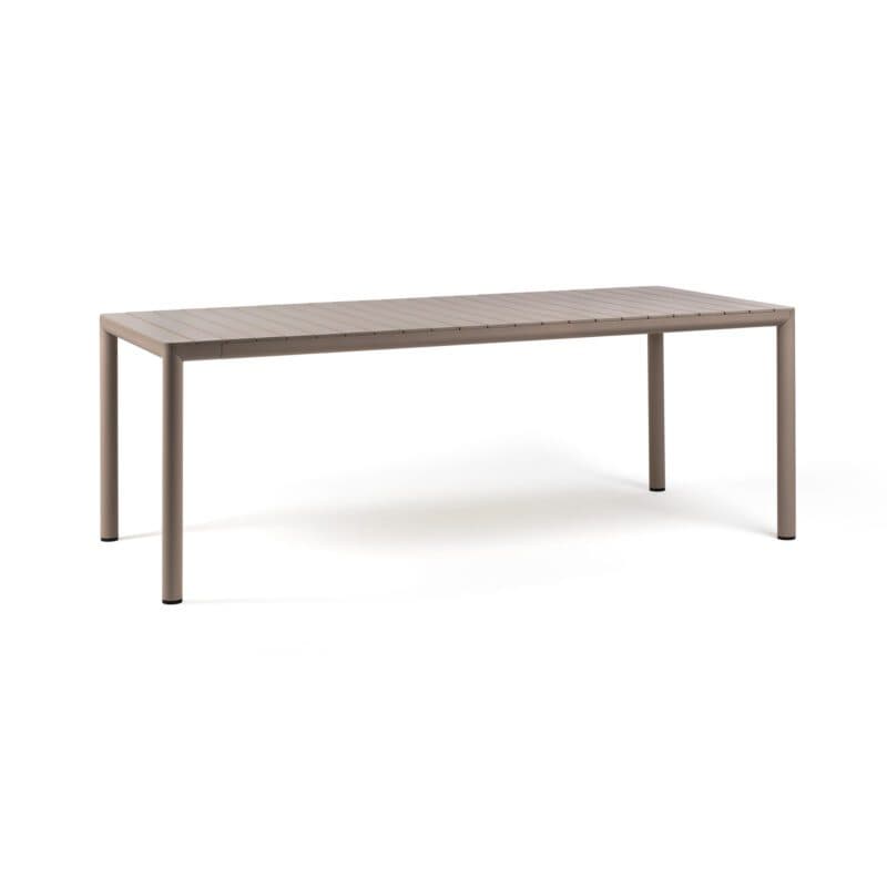 NARDI "Tevere" Ausziehtisch 211/275x100 cm, Gestell Aluminium taupe, Tischplatte Kunststoff taupe