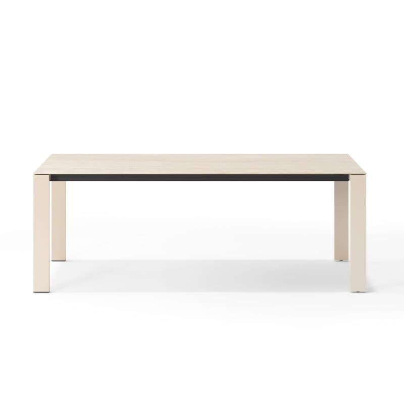 SIT Mobilia "Etna" Gartentisch 172/232x95 cm, Stahl ecru, Tischplatte Keramik 6mm Travertin