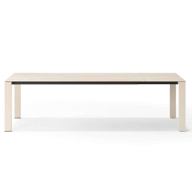 SIT Mobilia "Etna" Gartentisch 172/232x95 cm, Stahl ecru, Tischplatte Keramik 6mm Travertin