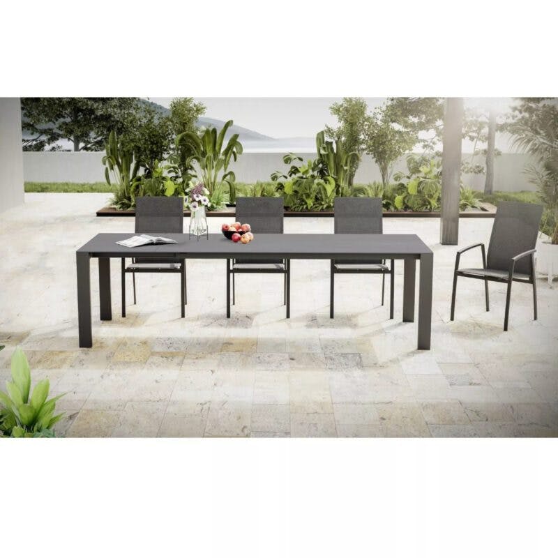 SIT Mobilia Gartenmöbel-Set mit Tisch "Etna" und Stapelsessel "Limbo move", Alu anthrazit