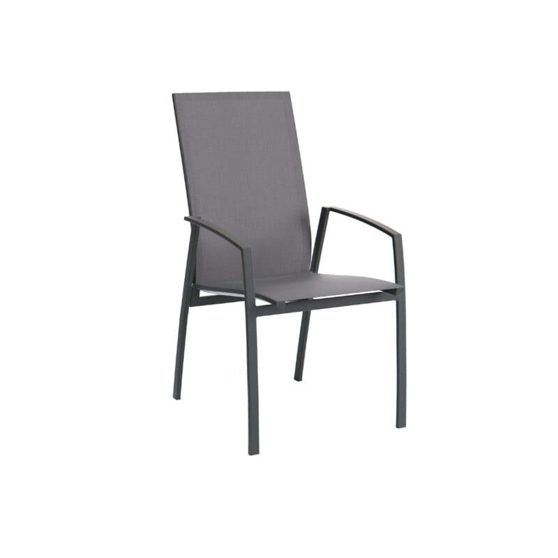 SIT Mobilie "Limbo move" Stapelsessel, Alu anthrazit, Phifertex charcoal black, Armlehnen Alu