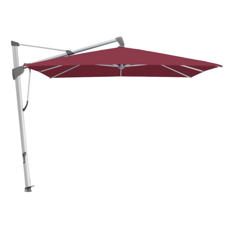 Glatz "Sombrano®S+", Sonnenschirm, Gestell Aluminium natureloxiert, eckig, Dessin 436 - Wine (© by GLATZ AG, Schweiz)