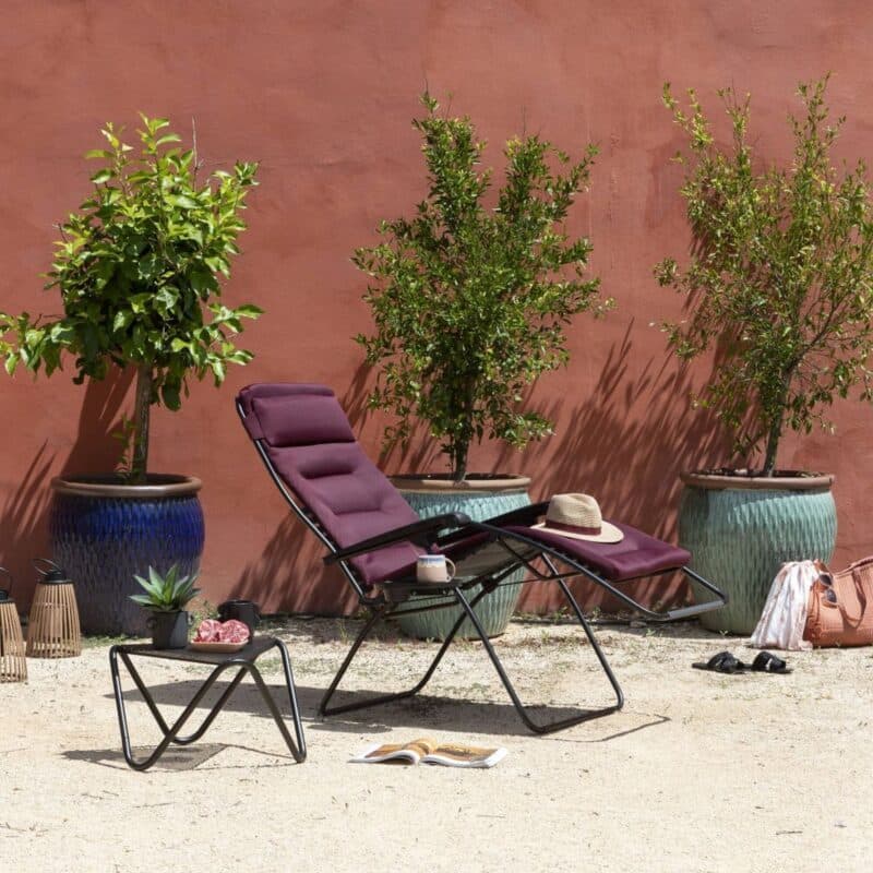 Lafuma Relaxsessel "RSX Clip XL", Stahlrohr schwarz, Textilgewebe AIR COMFORT® bordeaux ©LAFUMA MOBILIER - Pierrick Verny