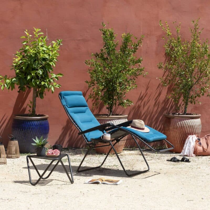 Lafuma Relaxsessel "RSX Clip XL", Stahlrohr schwarz, Textilgewebe AIR COMFORT® coral blue ©LAFUMA MOBILIER - Pierrick Verny