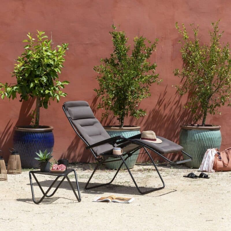 Lafuma Relaxsessel "RSX Clip XL", Stahlrohr schwarz, Textilgewebe AIR COMFORT® taupe ©LAFUMA MOBILIER - Pierrick Verny