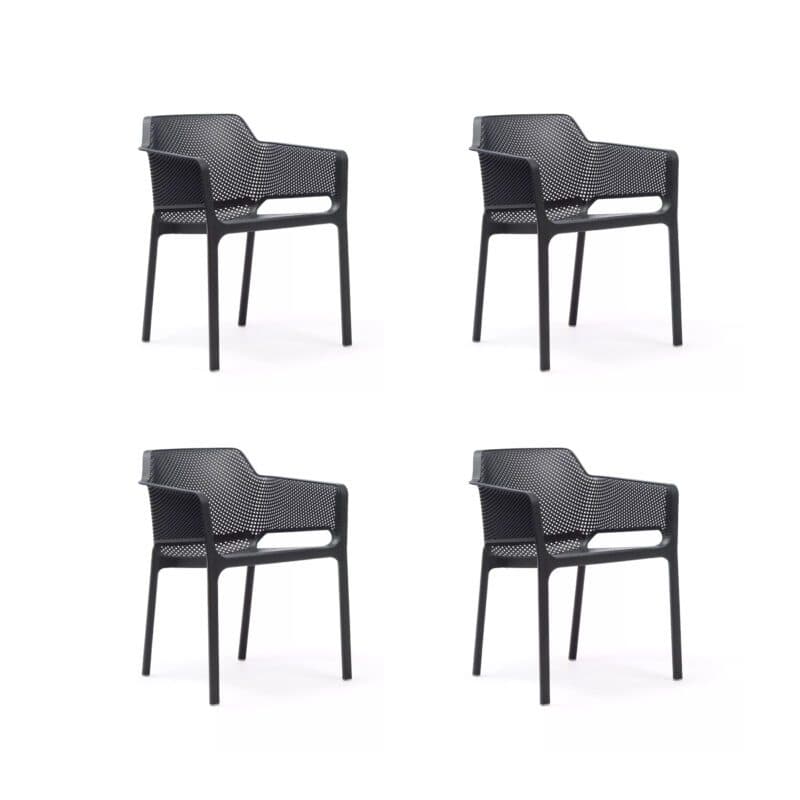 NARDI "Net" Stapelstuhl, Gestell und Sitzfläche Kunststoff anthrazit