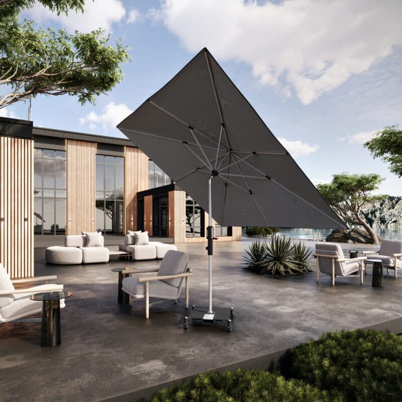 Knirps "Phoenix" Sonnenschirm, Alu silber, Schirmdach dark-grey