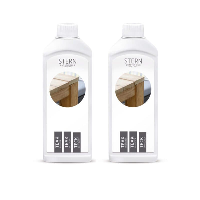 Stern Pflegeset für Teakholz, bestehend aus Teak-Reiniger und Teak-Protektor